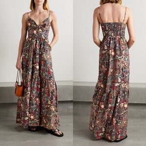 A.L.C. Laura Cutout Floral Maxi Dress Brown Sz 4